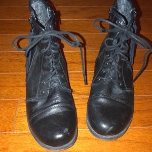 Black combat boots